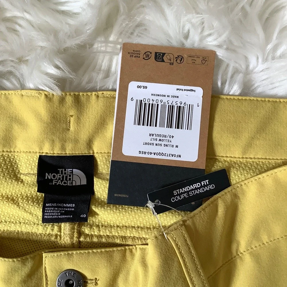 The North Face‎ Rolling Sun Shorts Mens 40 Yellow Silt FlashDry NF0A3T2Q Q0A-40